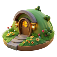 serene abstract A Cozy Hobbit Hole Built Into a Hillside authentic png
