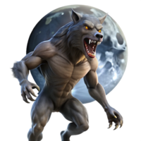 serene abstract A Fierce Werewolf Howling at the Moon Dra high resolution png