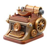 beautiful rustic A Steampunk Typewriter with Intricate Gea original png