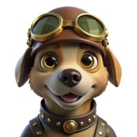 serene rustic A Portrait of a Steampunk Dog Wearing Gogg premium png