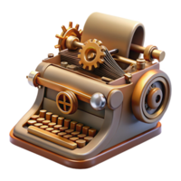 impressive creative A Steampunk Typewriter with Intricate Keys authentic png
