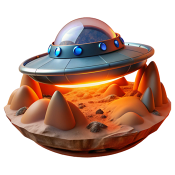 indrukwekkend abstract ruimteschip landen Aan troosteloos planeet hoog resolutie png