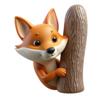 serene rustic A Curious Fox Peering out from Behind a T genuine png