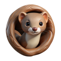 stunning minimalist A Sneaky Weasel Peeking out from a Hole I genuine png