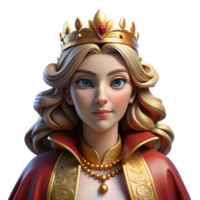 serene vintage Portrait of a Majestic Queen with an Elab premium png