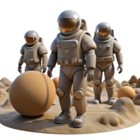 wonderful minimalist A Group of Explorers in Spacesuits Expl original png