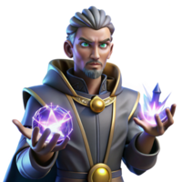 beautiful rustic Portrait of a Powerful Sorcerer with Glo original png