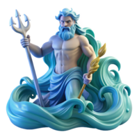dramatic rustic A Stoic Poseidon Commanding the Waves W high quality png