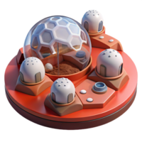 serene contemporary Mars Colony Domed Habitats Red Martian high resolution png