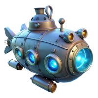 elegant minimalist A Steampunk Submarine with Large Porthol authentic png