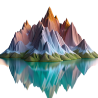 wonderful modern A Majestic Mountain Range Reflected in A high quality png
