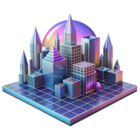 serene creative An Abstract Cityscape Using Geometric Sha professional png