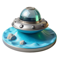 wonderful artistic A Sleek Silver Spaceship Landing on a P png
