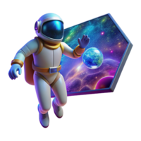 impressive artistic An Astronaut Floating in Space with a Hol png