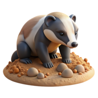 elegant abstract A Grumpy Honey Badger Digging in Sun Bak authentic png