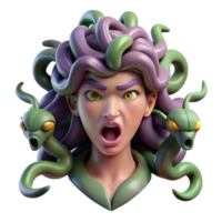 magnificent artistic A Vengeful Medusa with Snakes for Hair authentic png