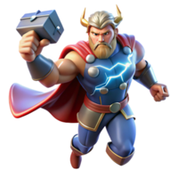 wonderful modern A Powerful Thor Wielding Mjolnir Summoni premium png