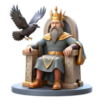 vibrant vintage A Wise Odin Seated on His Throne Flanke png
