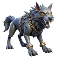 stunning traditional A Fierce Fenrir the Monstrous Wolf Bound authentic png