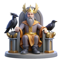 magnificent creative A Wise Odin Seated on His Throne Flanke original png