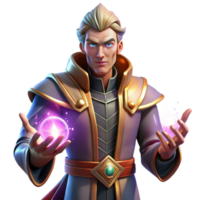 serene classic Portrait of a Powerful Sorcerer with Glo original png