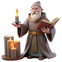 wonderful rustic A Wise Old Wizard Casting a Spell in a D high quality png