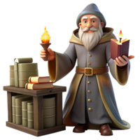 extraordinary traditional A Wise Old Wizard Casting a Spell in a D png