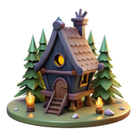 serene abstract Baba Yaga S Hut Standing on Chicken Legs high resolution png