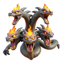 beautiful rustic A Fierce Hydra with Multiple Heads Breath original png