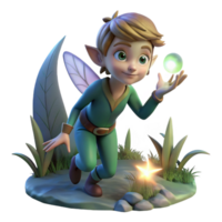 elegant minimalist A Mischievous Pixie Playing Tricks in a M professional png