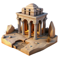 elegant artistic An Abandoned Desert Temple Sand Dunes C premium png