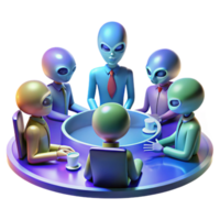 extraordinary minimalist A Group of Alien Diplomats with Diverse png