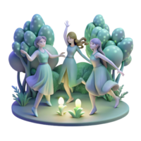 magnificent abstract A Group of Nymphs Dancing in a Moonlit Fo high resolution png