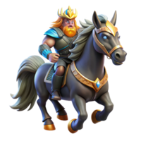 elegant minimalist A Fierce Odin Riding Sleipnir Dramatic Ba authentic png