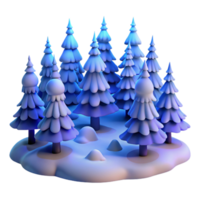 elegant artistic A Snow Covered Pine Forest at Twilight So authentic png