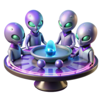 serene classic A Group of Alien Diplomats with Iridescen exclusive png