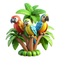 extraordinary classic A Group of Colorful Parrots Perched on A exclusive png