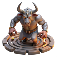 vibrant vintage The Minotaur Trapped in the Labyrinth high resolution png