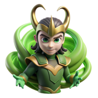 beautiful artistic A Mischievous Loki Transforming Into a Ra high quality png