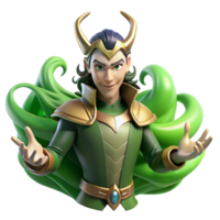 dramatic abstract A Mischievous Loki Transforming Into a Ra authentic png