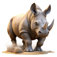 serene creative A Powerful Rhinoceros Charging Through The original png