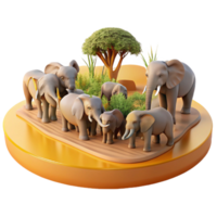 stunning rustic A Herd of Elephants Crossing a River Afri detailed png