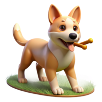 serene vintage A Playful Dog Fetching a Stick Park Set professional png