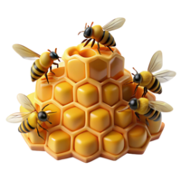 beautiful vintage A Swarm of Bees Buzzing Around a Honeycom premium png