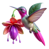 stunning contemporary A Hummingbird Hovering Near a Vibrant Fu original png