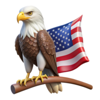 beautiful creative A Majestic Bald Eagle Perched on a Branch authentic png
