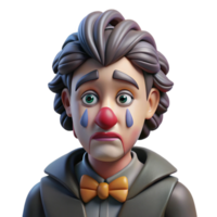 extraordinary modern Portrait of a Melancholic Clown with Sme authentic png