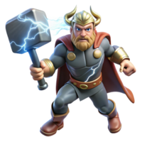 vibrant artistic Thor the Norse God of Thunder Wielding high quality png