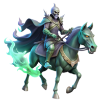 elegant contemporary A Spectral Knight Riding a Skeletal Stee high resolution png