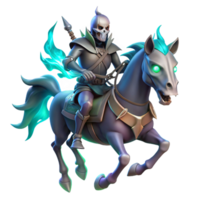 beautiful creative A Spectral Knight Riding a Skeletal Stee png